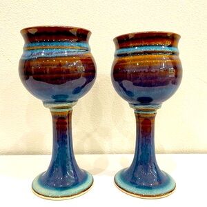 Pair of Goblets / Brutalist/ Signed / Handmade | Jay Trenchard